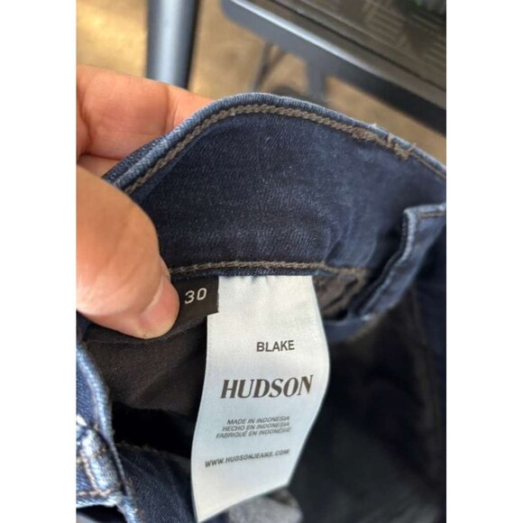 Hudson Blake Mens Jeans Slim Straight Zip Fly Blue Denim 32” Inseam Size 30 - Picture 12 of 13